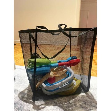 大容量沙灘包夏季網紗收納袋游泳健身單肩包輕便百搭購物袋托特包