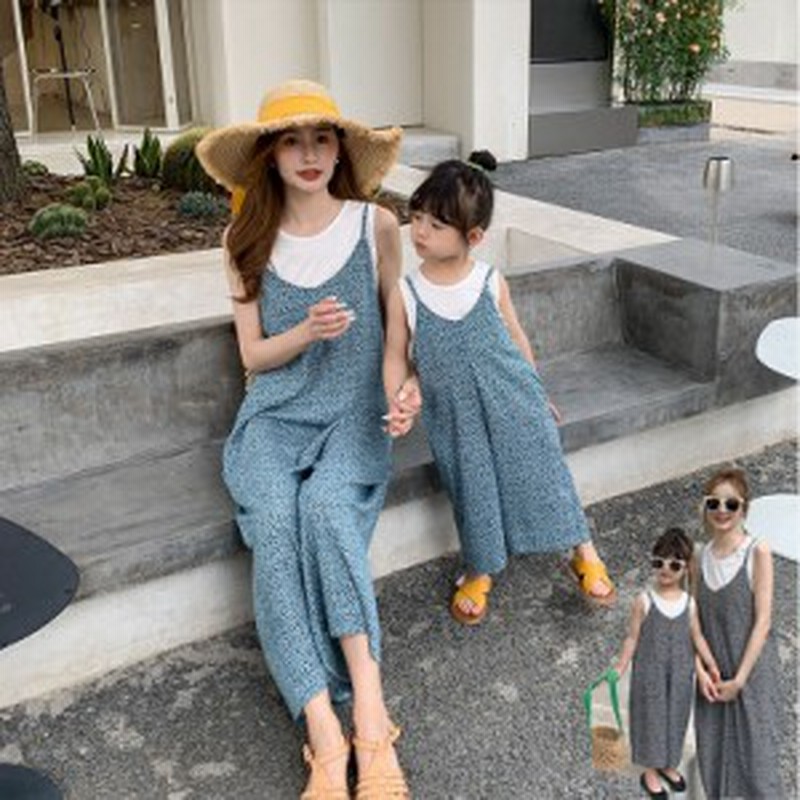 親子サロペット ママと娘 キッズ ｔシャツ 子供服上下2点セット 女の子 吊りズボン キッズ お洒落 親子ペア シンプル 通販 Lineポイント最大1 0 Get Lineショッピング
