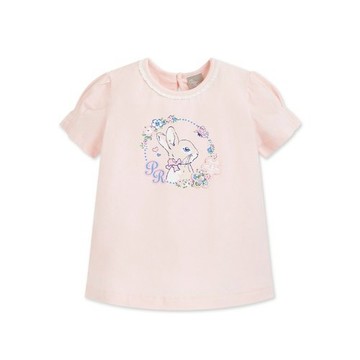 花漾比得蕾絲滾邊領造型短袖上衣