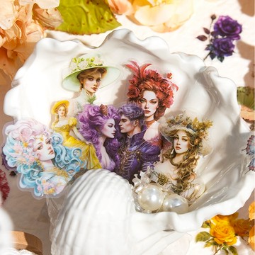 🍋檸檬青🍋 現貨特價售完無補浪漫巴洛克系列6款30枚入復古人物建築PET防水貼紙手帳裝飾素材