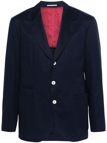 Brunello Cucinelli - single-breasted blazer - men - Cashmere/Elastane/Cotton/Cupro - 50 - Blue