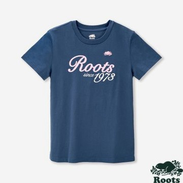 Roots 女裝 ROOTS SIGNATURE 短袖上衣（藍色）