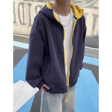 ✨免運✨ 連帽拉鏈外套 男士寬鬆外套 純色 棒球外套 原宿風外套 氣質外套 冬外套 夾克外套 學院風外套 休閒外套