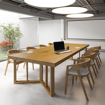 【臺灣公司 可打統編】免運 會議桌 實木長桌 實木會議桌現代簡約辦公室大型培訓桌椅圖書館長桌洽談電腦工作臺 可開發票 全館八折 工廠現貨直銷 新品特價 y10013