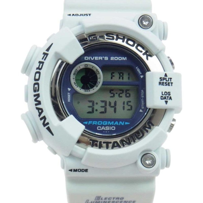 G-SHOCK ジーショック DW-8200LG-8JR FROGMAN フロッグマン Men in White Gray デジタル クォーツ  ウォッチ 時計 ホワイトグレー【中古】 | LINEショッピング