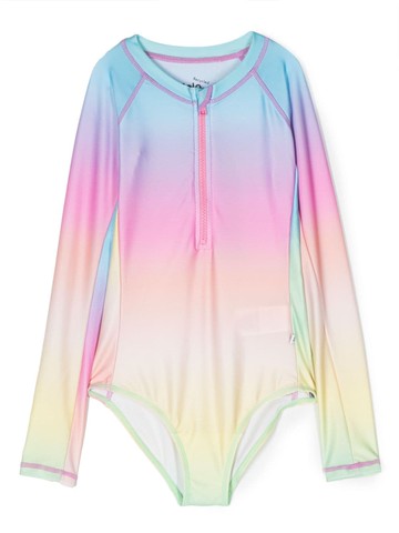 Molo - Necky faded tie-dye print swimsuit - kids - Recycled Polyester/Elastane/Nylon/Elastane - 152 - Blue