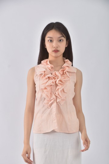 (S) naracamicie無袖橘色襯衫上衣