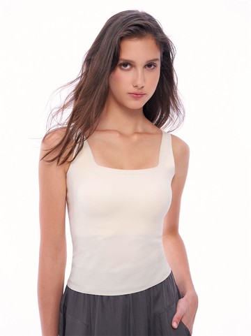 羊毛混紡彈性美胸刷毛內搭Bratop-白