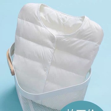 2024新款反季輕薄圓領羽絨服女保暖內膽短款大碼外套秋冬女裝無領鑫弘-素時衣櫥