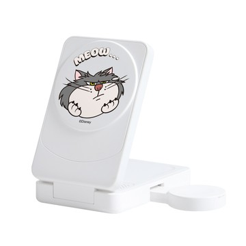 【TOYSELECT】Disney Cats And Dogs-魯斯佛款想吃飯睡覺22.5W折疊式三合一Qi2磁吸支架無線充電器