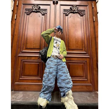 （頂男專屬）VTM稀有三合一滿印印花重磅opm風格拖地牛仔褲長褲