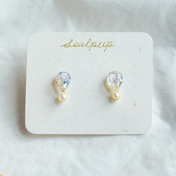 彩虹驚嘆號熱氣球耳環  (316耳針 / 耳夾) (附飾品禮盒)