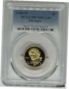 アンティークコイン コイン 金貨 銀貨 US Gold Olympic COIN PR MS SET PCGS PR70DCAM MS70 1988-W