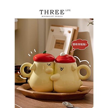 Tlife·Stick·杯具情侶水杯高級感一對陶瓷馬克杯帶蓋家用 |貼貼