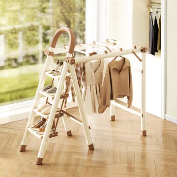 Mr.box  五步曬衣梯-多功能安全扶手加寬加厚室内伸縮防滑兩用折疊曬衣梯-免組裝