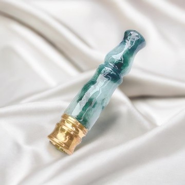 飄綠花翡翠煙斗 | 天然緬甸玉A貨翡翠 | 送禮