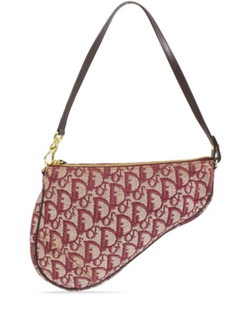 Christian Dior - 2002 pre-owned Trotter Saddle shoulder bag - women - Leather/Canvas - One Size - Red