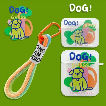 Dog!卡通方塊彩色狗🐶 適用於AirPodss4代蘋果耳機保護套 方形保護殼 airpods Pro2代 3代耳機殼