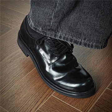 cleanfit大頭德比鞋男黑色英倫厚底增高百搭休閑商務通勤方頭皮鞋