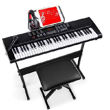 Best Choice Products 61-Key Electronic Keyboard Piano Portable Electric Keyboard Complete Beginner Keyboard Set w LED Screen, Power Adapter 並行輸入品