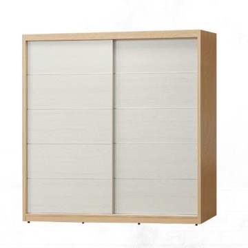 文創集 夏艾力7.1尺雙推門衣櫃(內含側拉穿衣鏡)-212x62x198cm免組