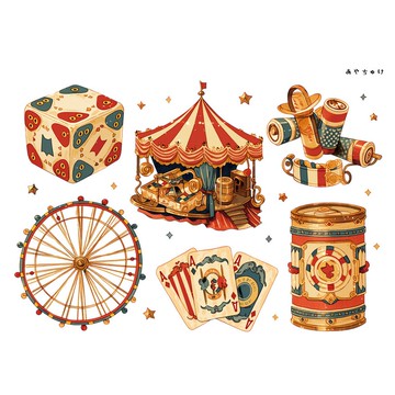 【六月新品】20-134-0351 裁切紙 馬戲團風格