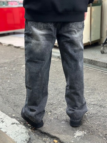 長褲-闊腿水洗黑牛仔(9993bk113) 共2色rfd