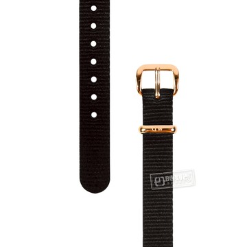 DW Daniel Wellington / DW00200195 / 玫瑰金扣 尼龍錶帶 - 黑色 / 12mm