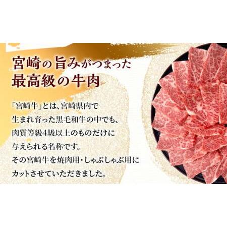 ふるさと納税 宮崎牛カルビ焼肉・モモスライスセット(計800g)　肉 牛 牛肉 宮崎県宮崎市