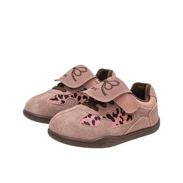 女童德訓鞋豹紋加絨加厚板鞋女寶寶阿甘鞋2026秋冬新款兒童運動鞋
