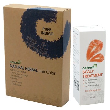 娜禾蜜 草本增色護髮粉｜靛紫藍x1+頭皮調理精華液x1