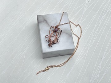 230616 wire wrapping 粉晶 銅線 繞線 吊墮