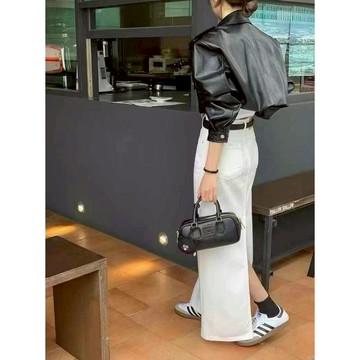 【太妮絲KD16】現貨 韓系 牛仔長裙 開叉裙 後開叉 牛仔裙 高腰裙 丹寧 長裙 白色長裙 夏天 INS風