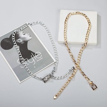 腰鏈鏈條女JK裙牛仔褲鏈韓版時尚金屬皮帶朋克學生裝飾褲帶【淘夢屋】