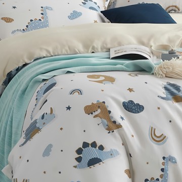 LoveCity 寢城之戀 台灣製 50支100%萊賽爾天絲 床包枕套組  單人3.5尺  夢回侏儸紀 多色