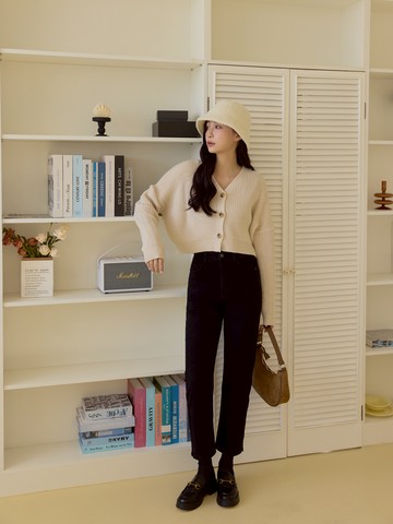 自訂 日常極顯瘦炭黑直腿褲