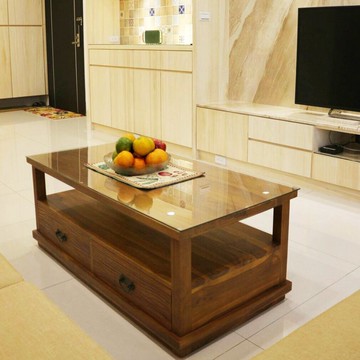 【吉迪市100%全柚木家具】HACO003 柚木立體木紋咖啡桌 不含玻璃