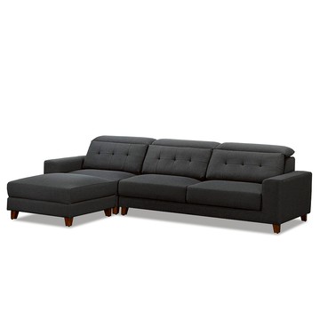 ASSARI-艾德蒙大L型貓抓皮沙發-面右玫瑰紅