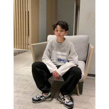 男童衛衣2023秋裝新款自制中大童假兩件上衣洋氣兒童潮牌外套韓系