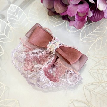 裙襬蝴蝶結髮夾/ 蕾絲彈簧夾 髮梳 髮叉 邊夾 壓夾 馬尾夾 瀏海夾