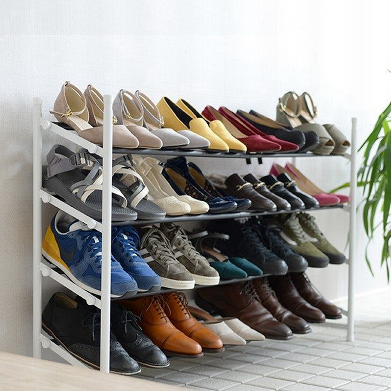 伸縮式 シューズラック 4段モノトニー Monotony A 下駄箱 玄関収納 おしゃれ 靴収納 靴箱 オープン シューズボックス 収納 玄関 アーネスト 通販 Lineポイント最大0 5 Get Lineショッピング