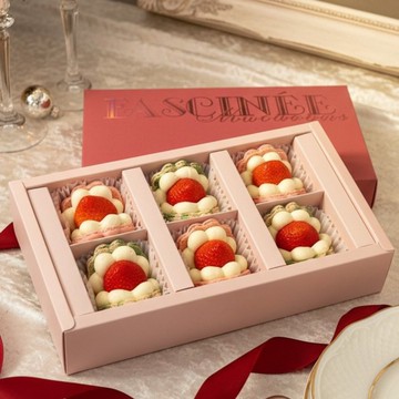 【預購】雪焰草莓馬卡龍禮盒6入