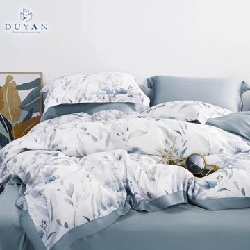 【DUYAN 竹漾】60支萊賽爾天絲四件式被套床包組 墨染花澗 台灣製(加大)