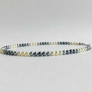 玻璃珍珠多色項鍊 / 6mm 約 43cm + 5cm / NO.12 / 日本製造