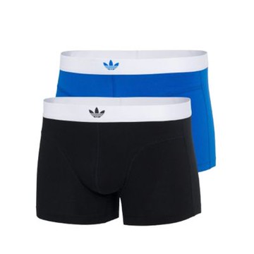 adidas M COMFORT FLEX COTTON BODY LINES TRUNK 2 PAIRS 男士 曲線修身內褲兩件組-黑白／藍白