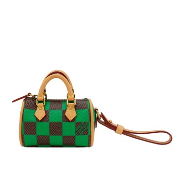 Louis Vuitton Speedy 棋盤格帆布吊飾(R94053-咖/綠)