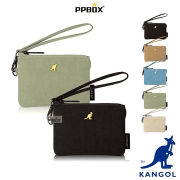 KANGOL 袋鼠 零錢包 【61251785】錢包 三層 皮夾 短夾 防潑水 防水 多夾層 手拿包 女包 日韓穿搭