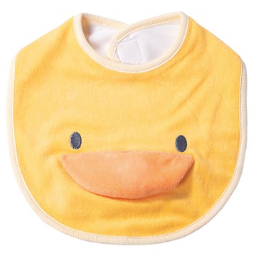 PiYOPiYO小鴨造型圍兜可愛造型設計按壓嘴巴會有啾啾聲  黃色  1件