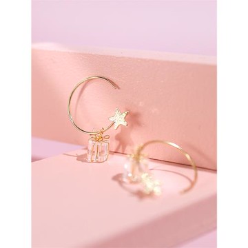 離譜百貨白水晶禮物耳環女法式高級感新年設計感小眾包