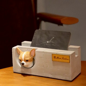 曙MUSE｜吉娃娃名片座 創設計 台灣製 禮物 創意 居家擺飾 手機架 辦公室 擴香石